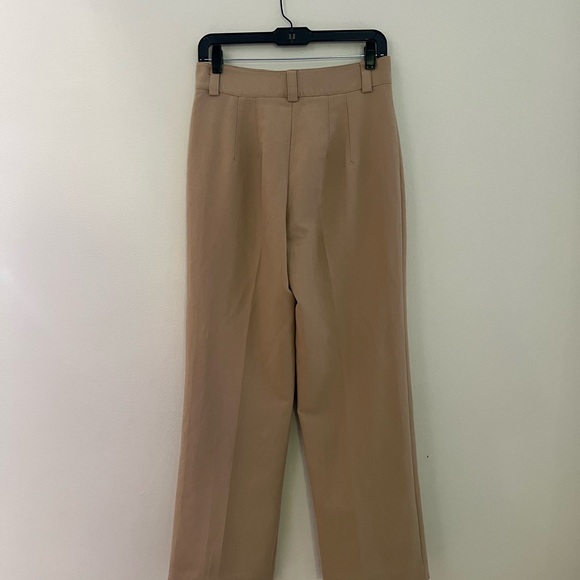 Zara woman’s blogger favorite tan camel wide leg dress trousers pants - Picture 9 of 10
